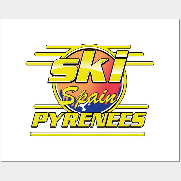 Pyrenees spain to ski logo Wall Art by nickemporium1